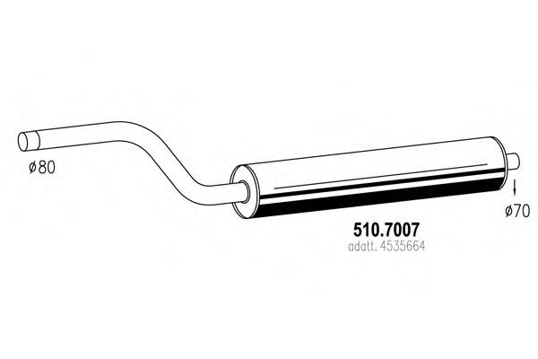 Средний / конечный глушитель ОГ IMASAF 763406