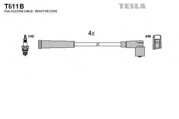 Комплект проводов зажигания TESLA T611B