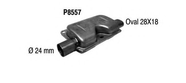 Глушитель выхлопных газов конечный, универсальный FENNO 8557
