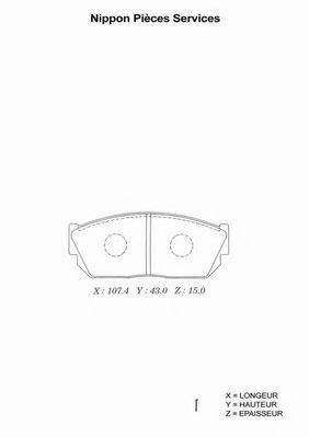 Комплект тормозных колодок, дисковый тормоз NPS FBP1110