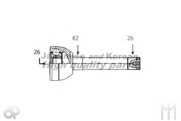 Шарнирный комплект, приводной вал ASHUKI DA-016
