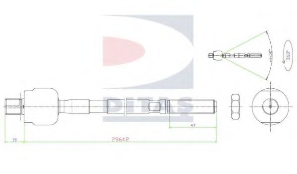 Осевой шарнир, рулевая тяга DITAS A2-5549