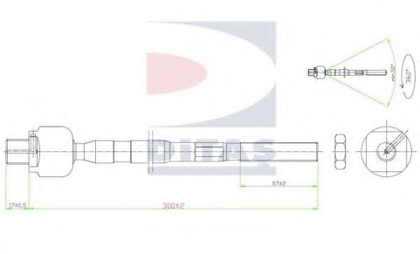Осевой шарнир, рулевая тяга DITAS A2-5575