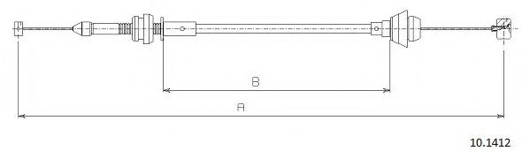 Тросик газа CABOR 10.1412