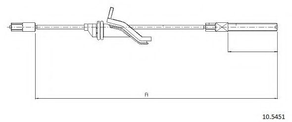 Трос, стояночная тормозная система CABOR 10.5451