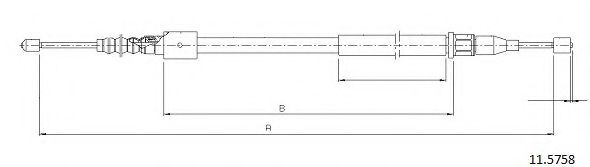 Трос, стояночная тормозная система CABOR 11.5758