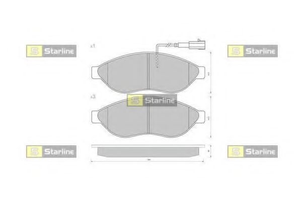 Комплект тормозных колодок, дисковый тормоз STARLINE BD S406