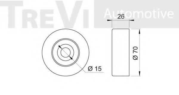 Паразитный / ведущий ролик, поликлиновой ремень TREVI AUTOMOTIVE T1339