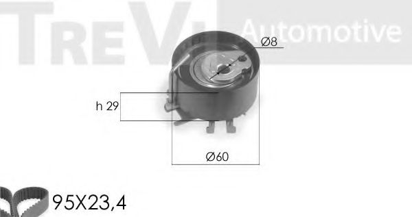 Комплект ремня ГРМ TREVI AUTOMOTIVE KD1240