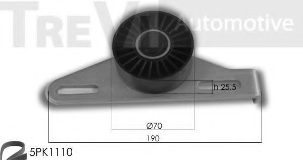 Поликлиновой ременный комплект TREVI AUTOMOTIVE KA1050