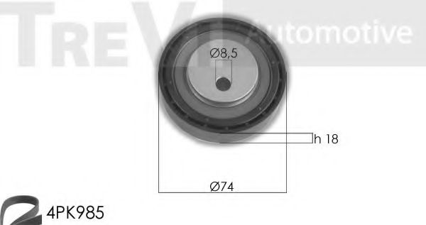 Поликлиновой ременный комплект TREVI AUTOMOTIVE KA1054