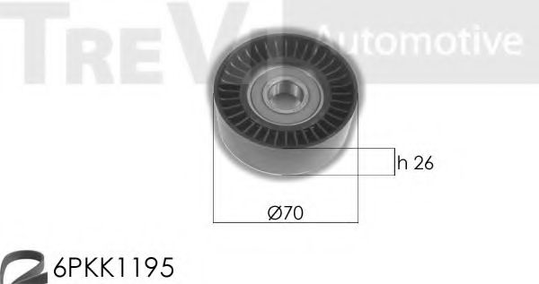 Комплект роликов, поликлиновой ремень TREVI AUTOMOTIVE KA1080F