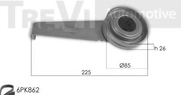 Поликлиновой ременный комплект TREVI AUTOMOTIVE KA1085