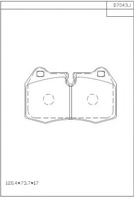 Комплект тормозных колодок, дисковый тормоз ASIMCO KD7043