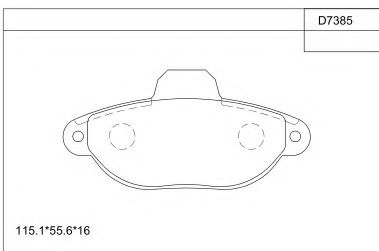 Комплект тормозных колодок, дисковый тормоз ASIMCO KD7385