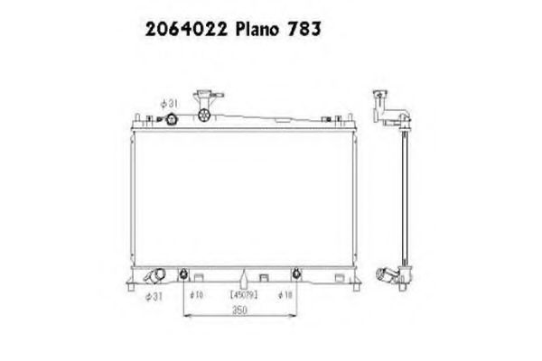 Радиатор, охлаждение двигателя ORDONEZ 2064022