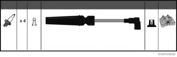 Комплект проводов зажигания HERTH+BUSS JAKOPARTS J5380907