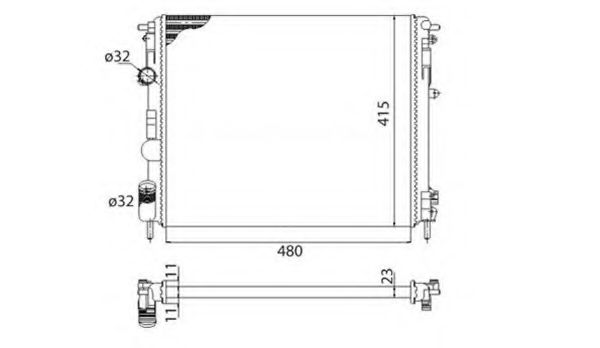 Радиатор, охлаждение двигателя MAGNETI MARELLI 350213103503