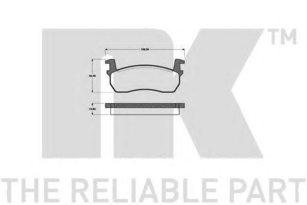Комплект тормозных колодок, дисковый тормоз NK 222204