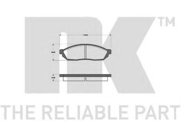 Комплект тормозных колодок, дисковый тормоз NK 222603