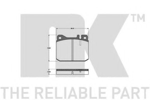 Комплект тормозных колодок, дисковый тормоз NK 223303