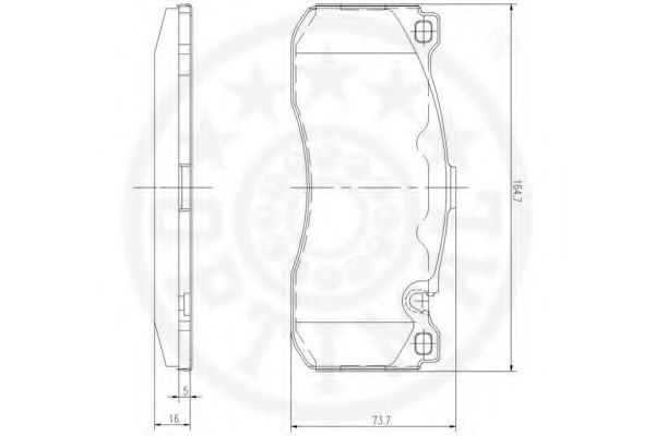 Комплект тормозных колодок, дисковый тормоз OPTIMAL 12480