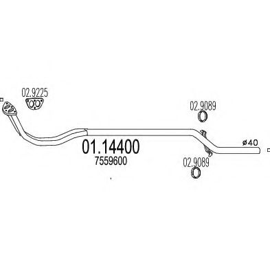 Труба выхлопного газа MTS 01.14400