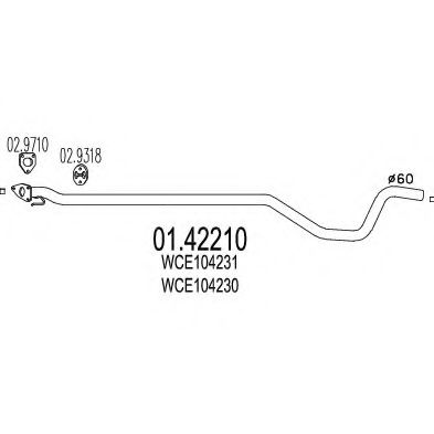 Труба выхлопного газа ROSI 21311