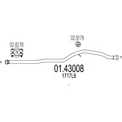 Труба выхлопного газа MTS 01.43008