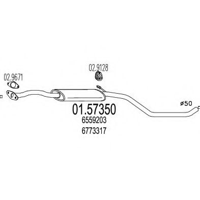 Средний глушитель выхлопных газов ROSI 23793