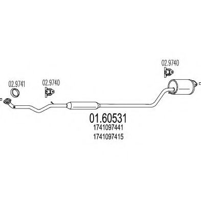 Глушитель выхлопных газов конечный MTS 01.60531