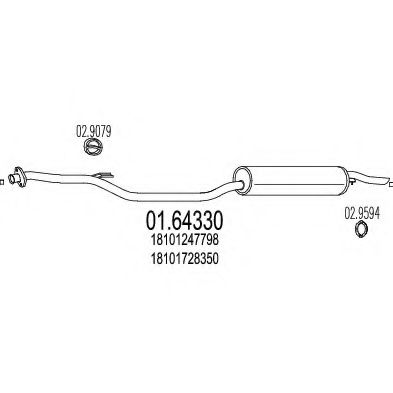 Глушитель выхлопных газов конечный MTS 01.64330