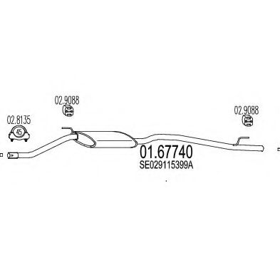 Глушитель выхлопных газов конечный MTS 01.67740
