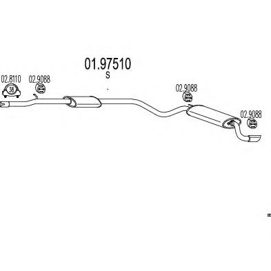 Глушитель выхлопных газов конечный MTS 01.97510