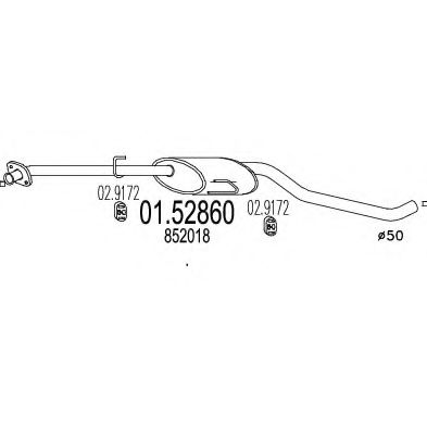 Средний глушитель выхлопных газов CIA 18082