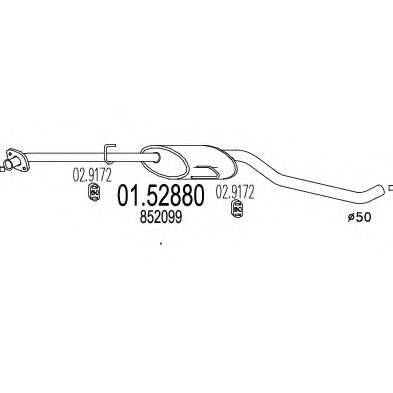 Средний глушитель выхлопных газов ROSI 35443