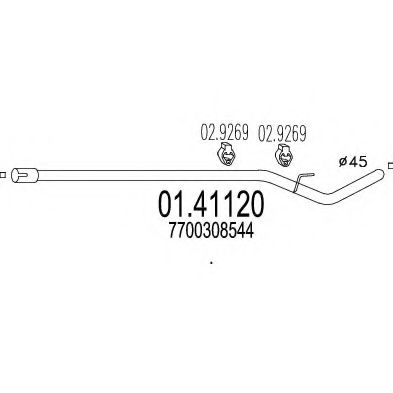 Труба выхлопного газа MTS 01.41120