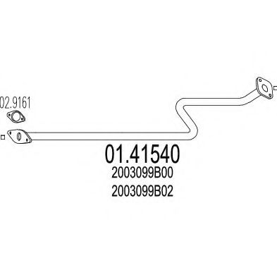Труба выхлопного газа MTS 01.41540