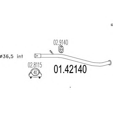 Труба выхлопного газа MTS 01.42140