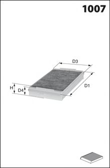 Фильтр, воздух во внутренном пространстве MECAFILTER EKR7513