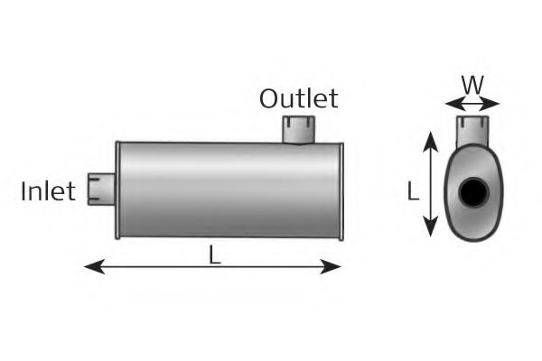 Средний глушитель выхлопных газов, универсальный DINEX 49371
