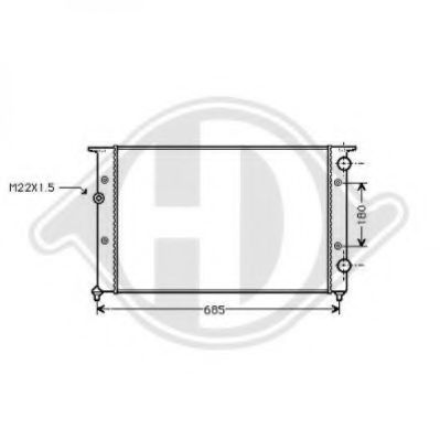 Радиатор, охлаждение двигателя DIEDERICHS 8501754