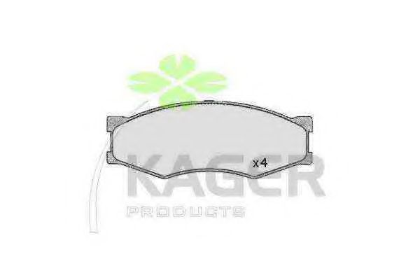 Комплект тормозных колодок, дисковый тормоз KAGER 21099