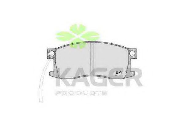 Комплект тормозных колодок, дисковый тормоз KAGER 20735