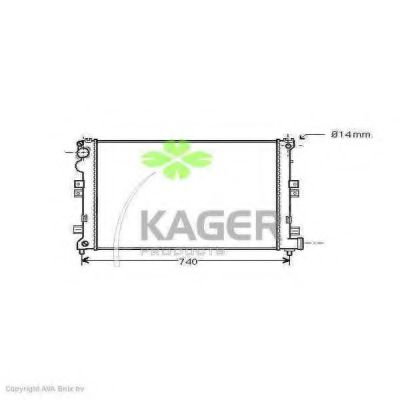 Радиатор, охлаждение двигателя KAGER 31-0206