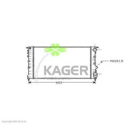 Радиатор, охлаждение двигателя KAGER 31-0930