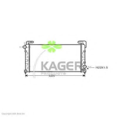 Радиатор, охлаждение двигателя KAGER 31-0933