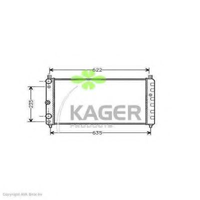 Радиатор, охлаждение двигателя KAGER 31-0993