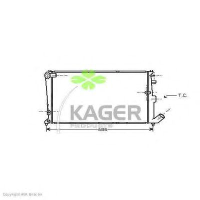 Радиатор, охлаждение двигателя KAGER 31-3589