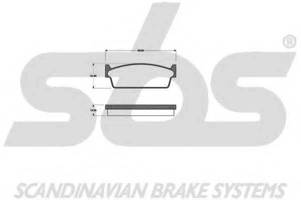 Комплект тормозных колодок, дисковый тормоз sbs 1501222233